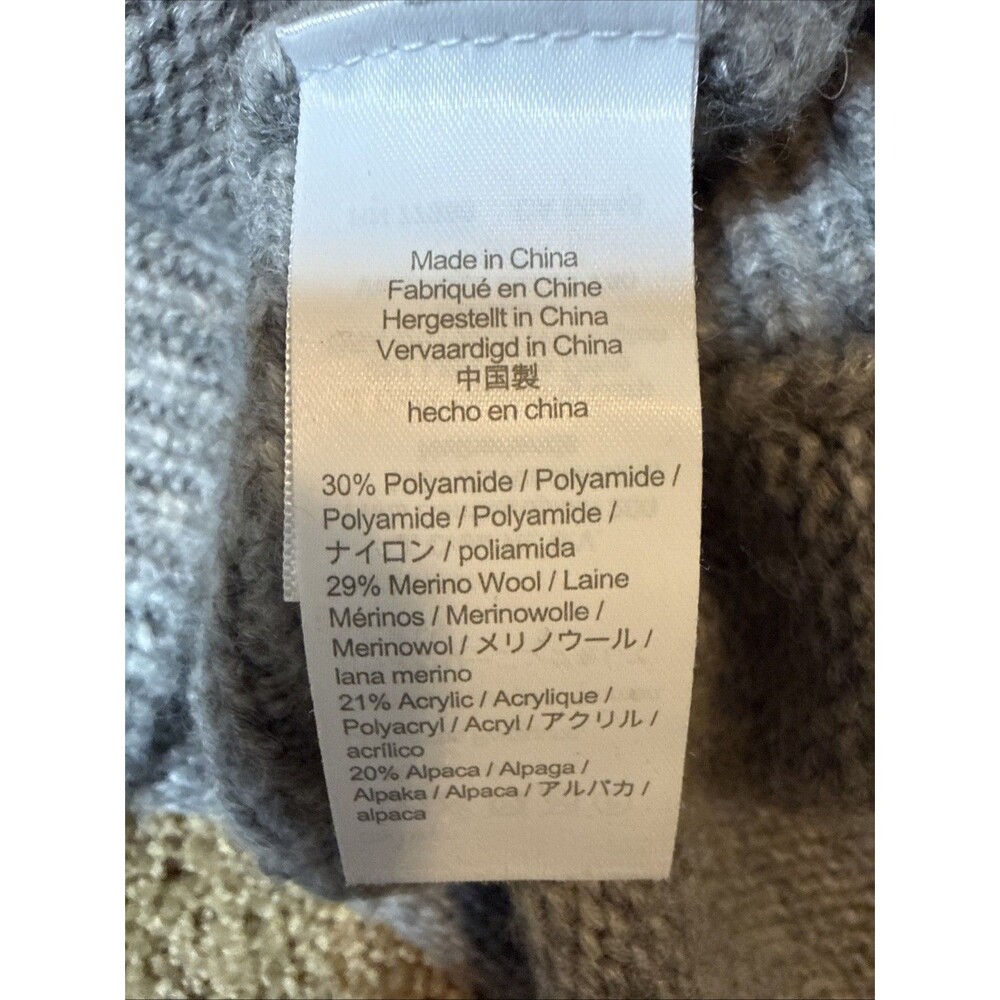 J.Crew Alpaca Merino Wool Blend Turtleneck Poncho Cape Sweater Gray M/L - Picture 7 of 11